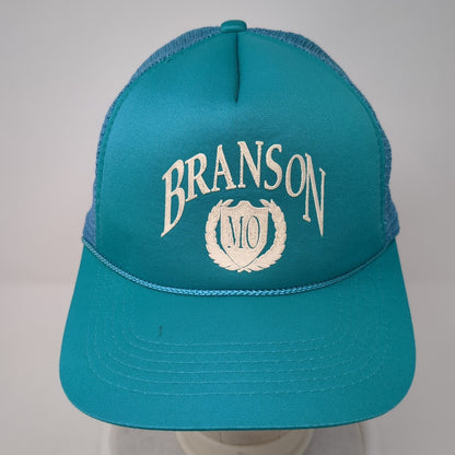 Branson MO Snapback Trucker Hat Blue OS Adjustable Mesh Rope Foremost Athletic