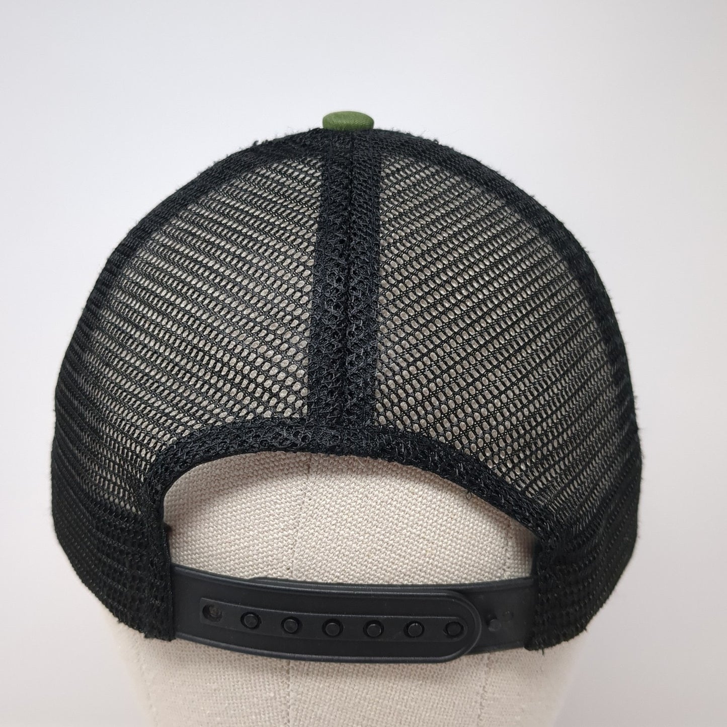 Fishing Leather Patch Idaho Snapback Trucker Hat Green One Size Plaid