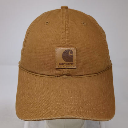 Carhartt Brown Baseball Cap One Size Adjustable Leather Patch Cotton Hat