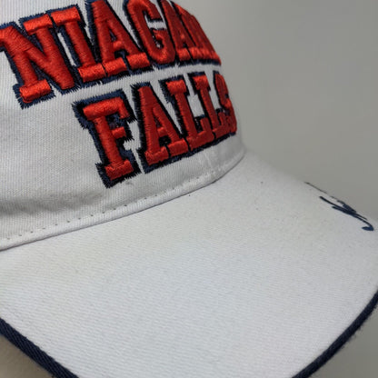 Niagara Falls New York Strapback Hat White OS Adjustable Embroidered Patriotic