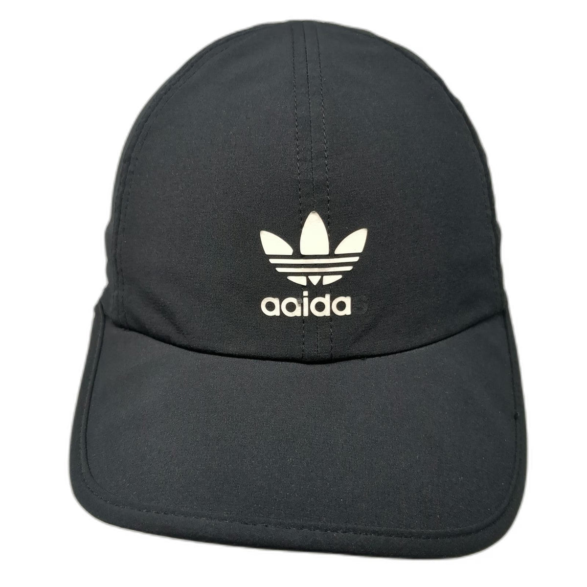Adidas Baseball Cap Black One Size Trefoil Logo 3-Stripes Strapback Hat