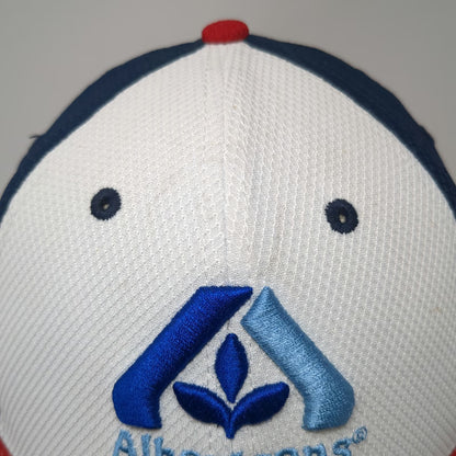 New Era Baseball Cap White Blue Red One Size Albertsons NASCAR 44 Flag Hat
