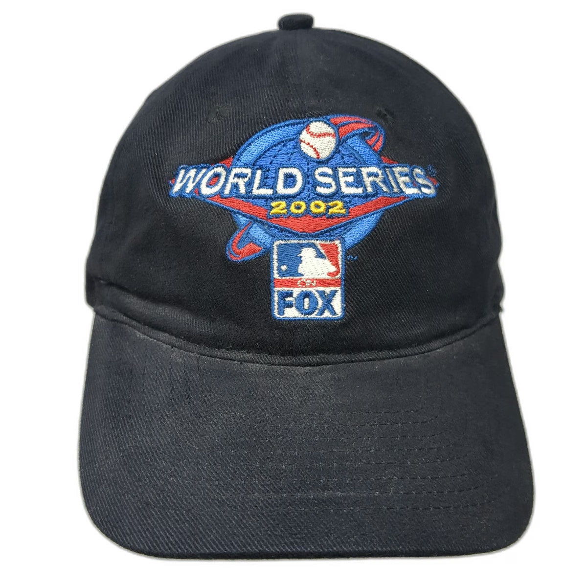 Otto MLB 2002 World Series FOX Sports Black Baseball Cap Strapback Hat Vintage