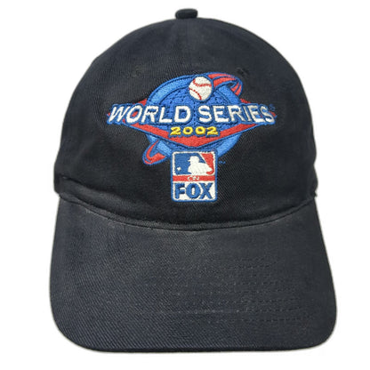Otto MLB 2002 World Series FOX Sports Black Baseball Cap Strapback Hat Vintage