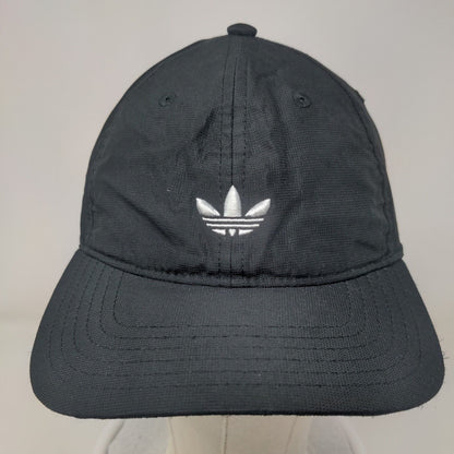 Adidas Trefoil 3 Stripes Strapback Hat Black OSFM Embroidered 6 Panel