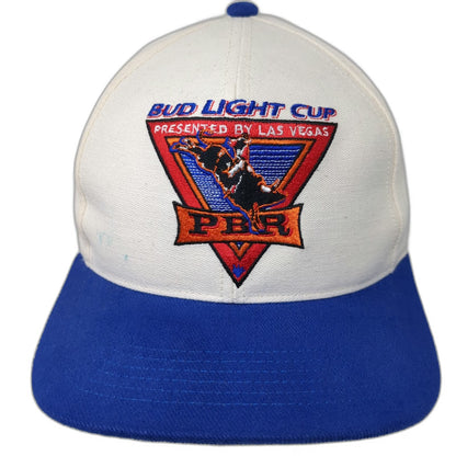 Rodeo America Snapback Hat White Blue One Size Bud Light Cup PBR Las Vegas Rodeo