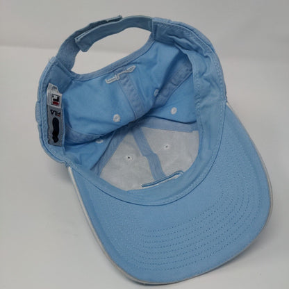 FILA Strapback Hat Blue One Size Embroidered Adjustable Solid 6 Panel
