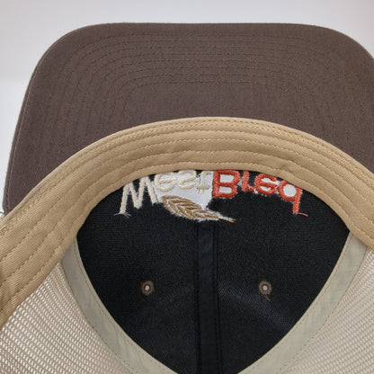 West Bred Snapback Trucker Hat Brown One Size Adjustable Mesh Back Richardson