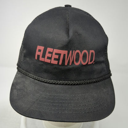 Headliner Fleetwood Trucker Hat Black Red Vintage Rope Mesh Snapback USA Made