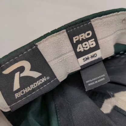 Richardson Fitted Hat Green S/M Embroidered Pro 495 Vented Holes