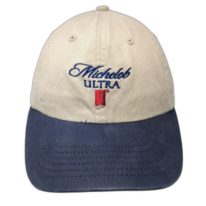 Capstone Michelob Ultra Logo Baseball Cap Beige Blue One Size Strapback Hat