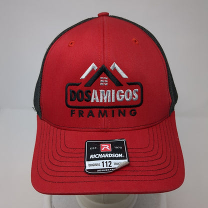 Dos Amigos Framing Snapback Trucker Hat Red One Size Adjustable Mesh Back