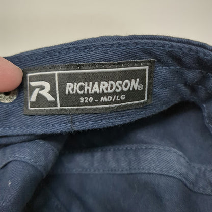 Richardson Baseball Cap Blue L Slideback Cotton SUDS Logo Embroidered Strap Hat
