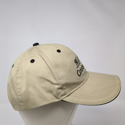 H&W Construction Strapback Hat Tan OSFM Adjustable Embroidered 6 Panel Otto