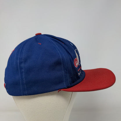 JB Expos Men's Snapback Hat Blue Red Embroidered Logo Adjustable