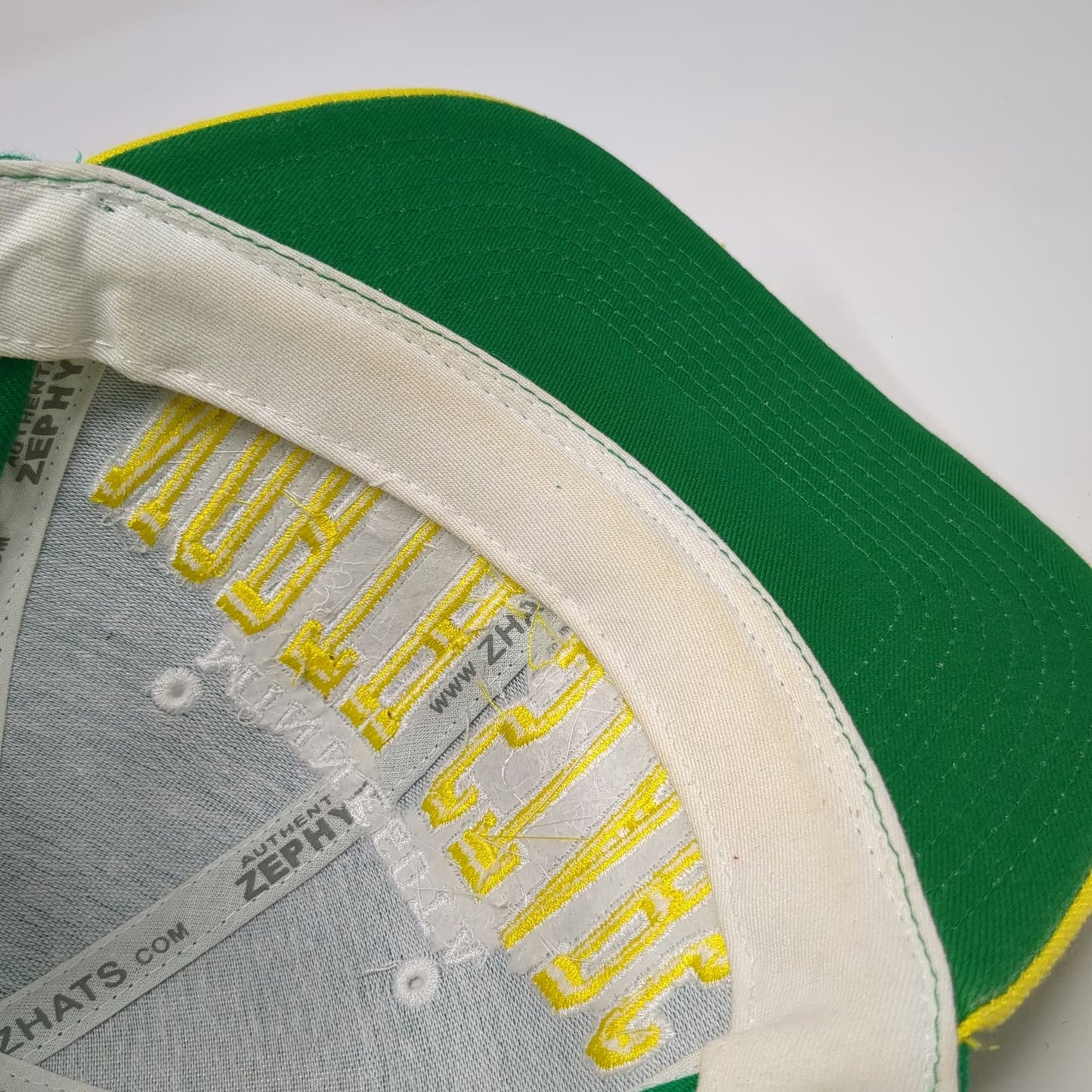 Minnesota North Stars NHL Zephyr Snapback Hat Green Yellow One Size Side Logo