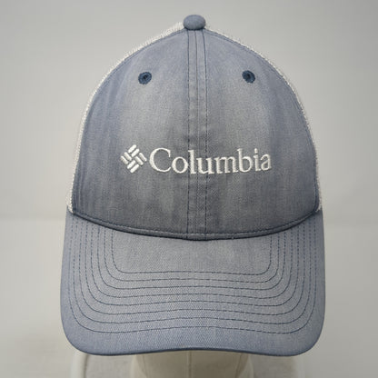 Columbia Logo Snapback Trucker Hat Blue One Size Mesh Back Colorblock