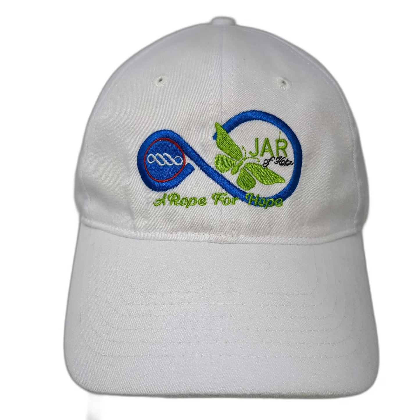 Zkapz Baseball Cap White One Size Jar of Hope Rope For Hope Embroidered Logo Hat