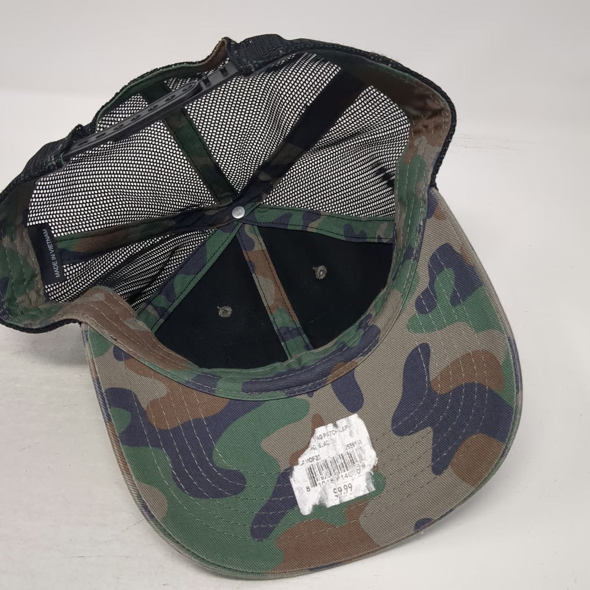 Green Trucker Hat OSFM Camo USA American Flag Patch Mesh Back Snapback Baseball