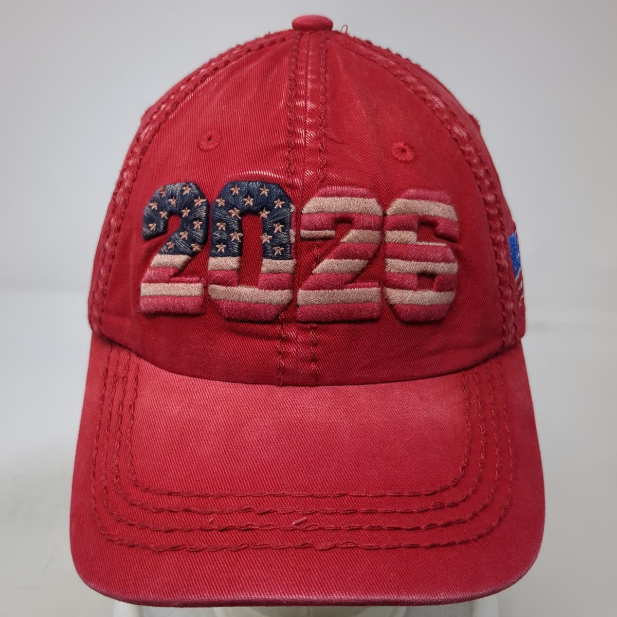Robin Ruth Baseball Cap Red One Size 2026 USA Flag Distressed America Hat
