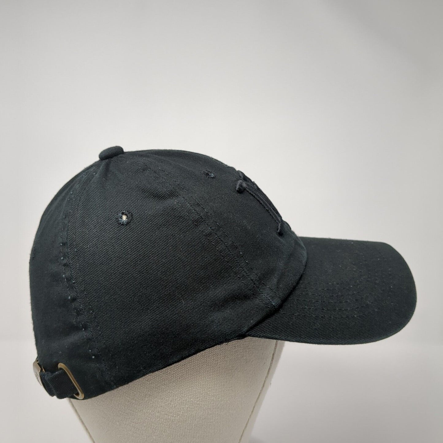 NY New York Slideback Hat Black One Size Adjustable Solid 6 Panel