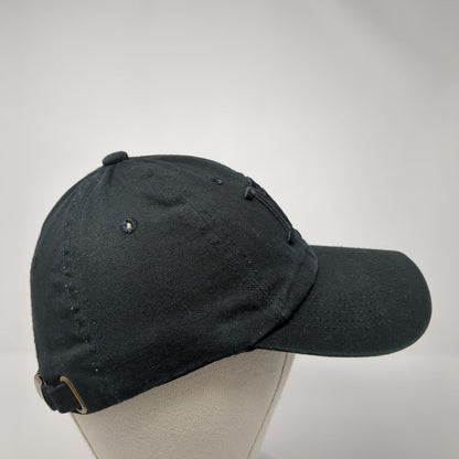 NY New York Slideback Hat Black One Size Adjustable Solid 6 Panel