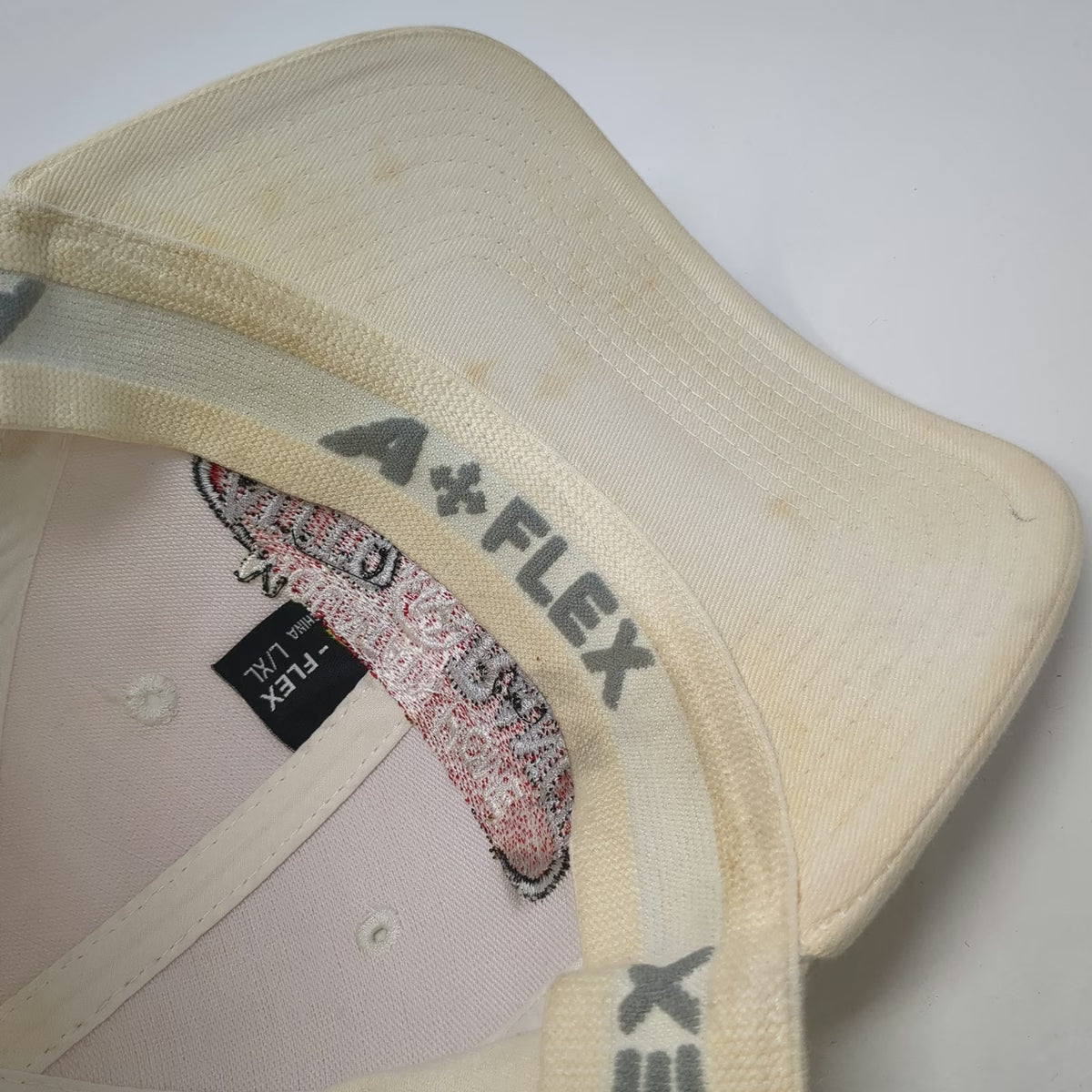 A-FLEX Baseball Cap Beige XL Mountain Home Auto Ranch Idaho Dealer Flexfit Hat