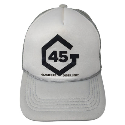 G45 Glacier Distillery Snapback Trucker Hat Gray OS Adjustable Mesh Back Rope