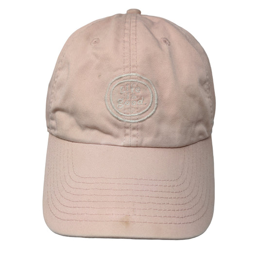 Life is Good Women's Slideback Hat Pink Adjustable Embroidered Logo