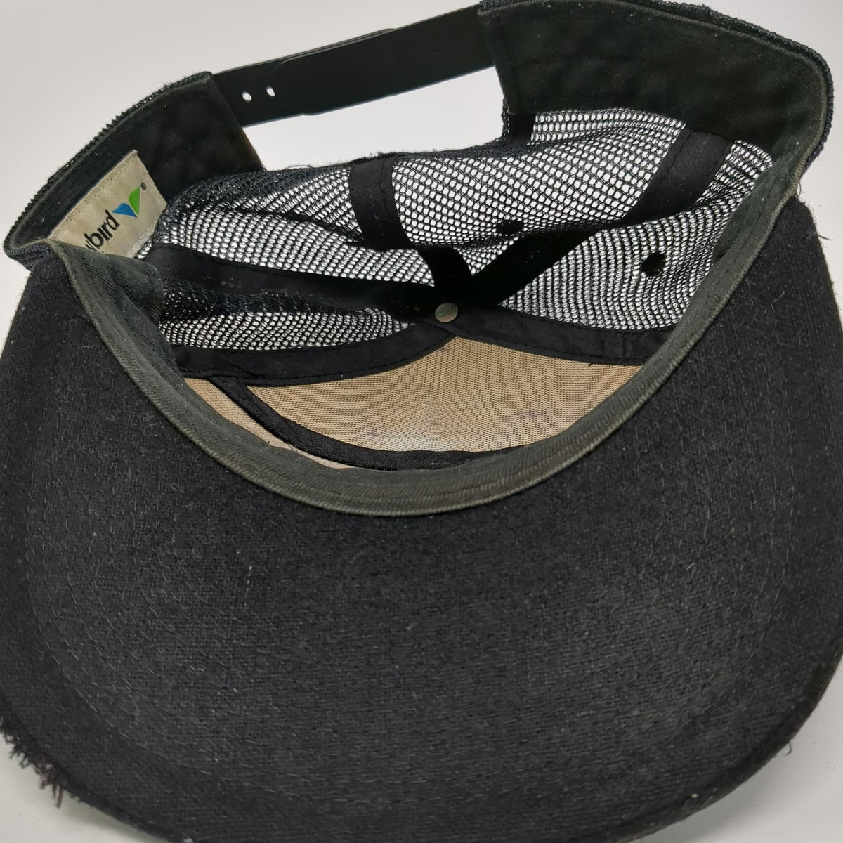 Snowbird Trucker Hat Black One Size 5 Panel Mesh Snapback Ski Resort Utah Logo