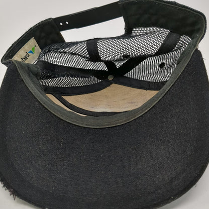 Snowbird Trucker Hat Black One Size 5 Panel Mesh Snapback Ski Resort Utah Logo