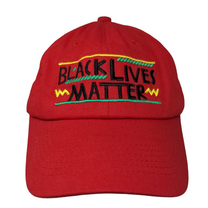 Black Lives Matter Slideback Hat Red One Size Embroidered Adjustable