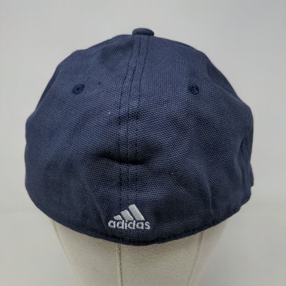 Adidas Men's Fitted Hat Blue Size L/XL Embroidered Logo Cotton Blend