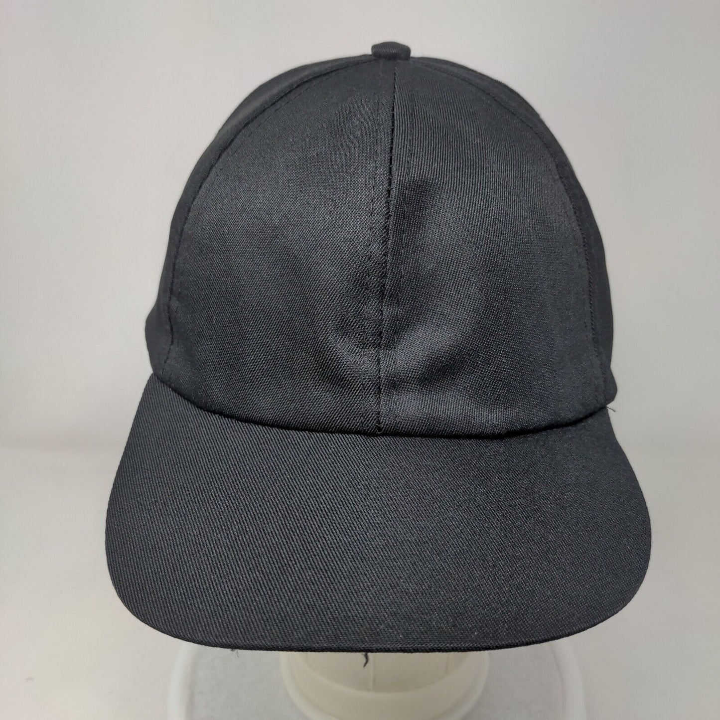 Unbranded Strapback Hat Black One Size Adjustable Solid Blank 6 Panel