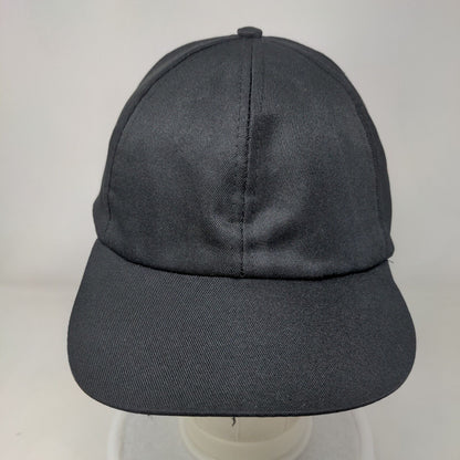 Unbranded Strapback Hat Black One Size Adjustable Solid Blank 6 Panel