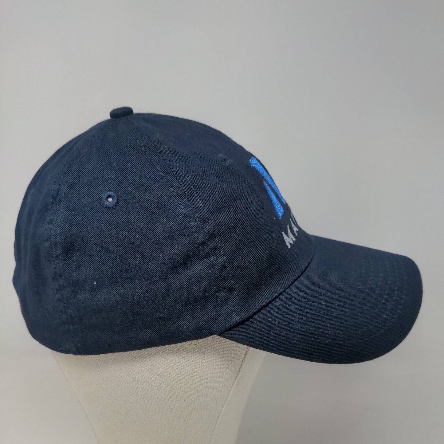 Unbranded Men's Strapback Hat Blue Embroidered Maven Logo 100% Cotton