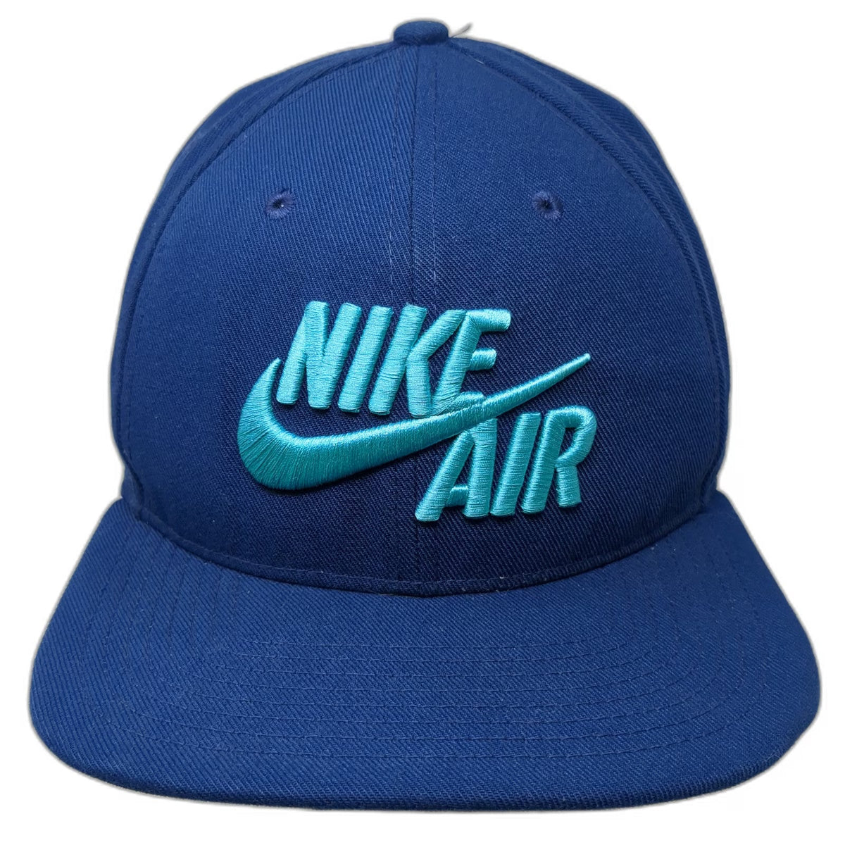 Nike Snapback Hat Blue One Size Air Swoosh Flat Brim Embroidered Athletic Sport