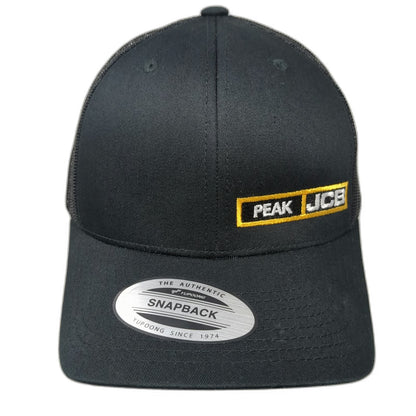 Yupoong Trucker Hat Black One Size Snapback Mesh Back Peak JCB Logo Structured