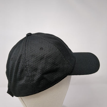 Cobra Strapback Hat Black One Size Adjustable Breathable 6 Panel Blank