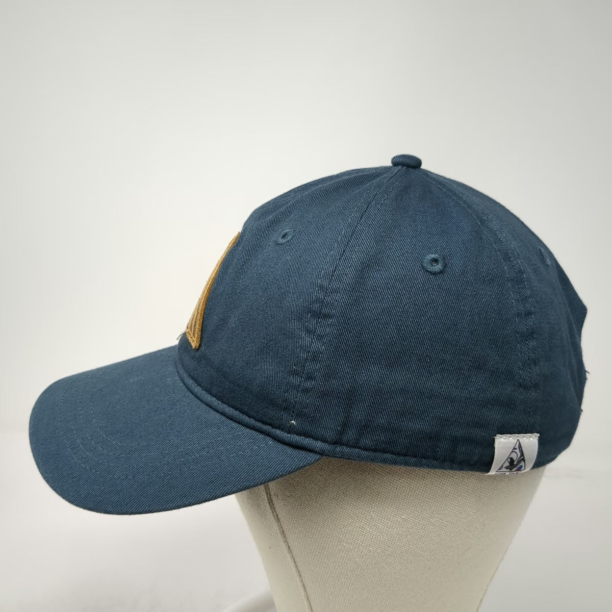 Alternative Apparel Baseball Cap Blue One Size Leather Patch Slideback Bird Hat