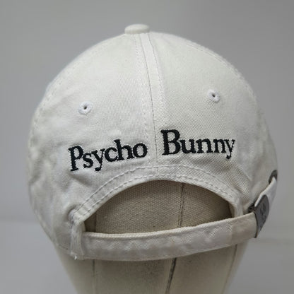 Psycho Bunny Baseball Cap White One Size Embroidered Logo Slideback Cotton Hat