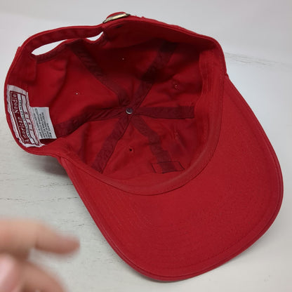 American Needle Baseball Cap Red One Size Whitetail Resort Patch Slideback Hat