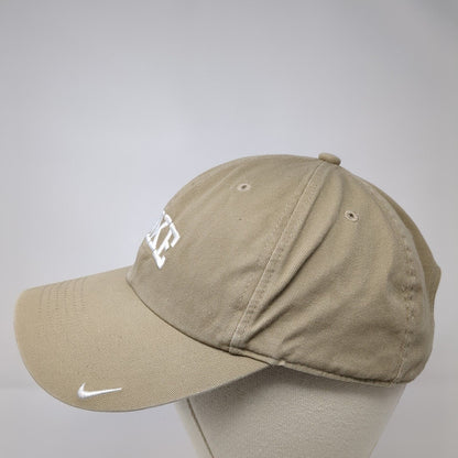 Nike Slideback Hat Tan One Size Adjustable Embroidered Swoosh 6 Panel Cotton