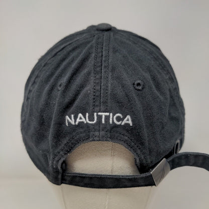Nautica Slideback Hat Black One Size Adjustable Embroidered Logo 6 Panel