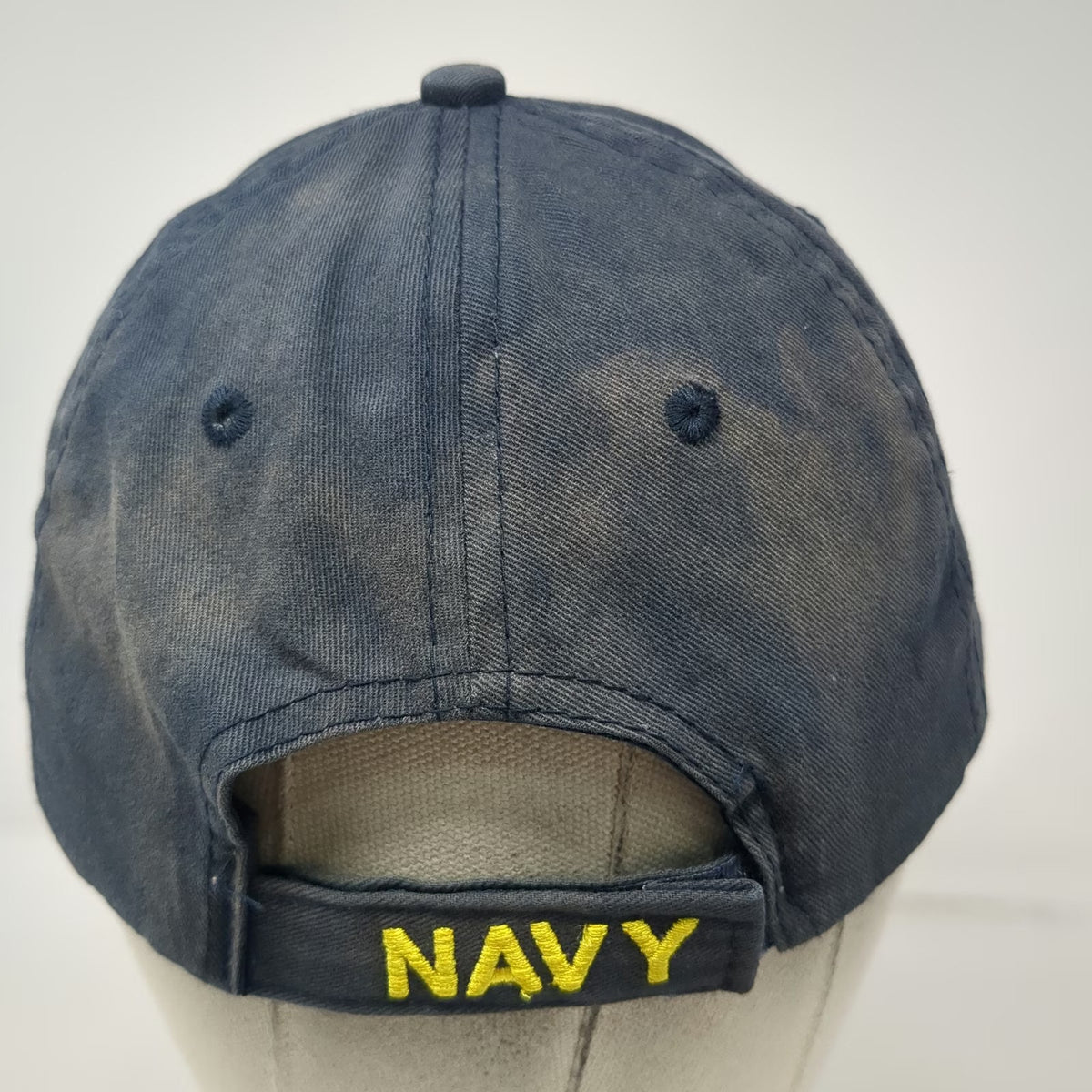 Eagle Crest US Navy Blue Baseball Cap Hat One Size Strapback Yellow Embroidered