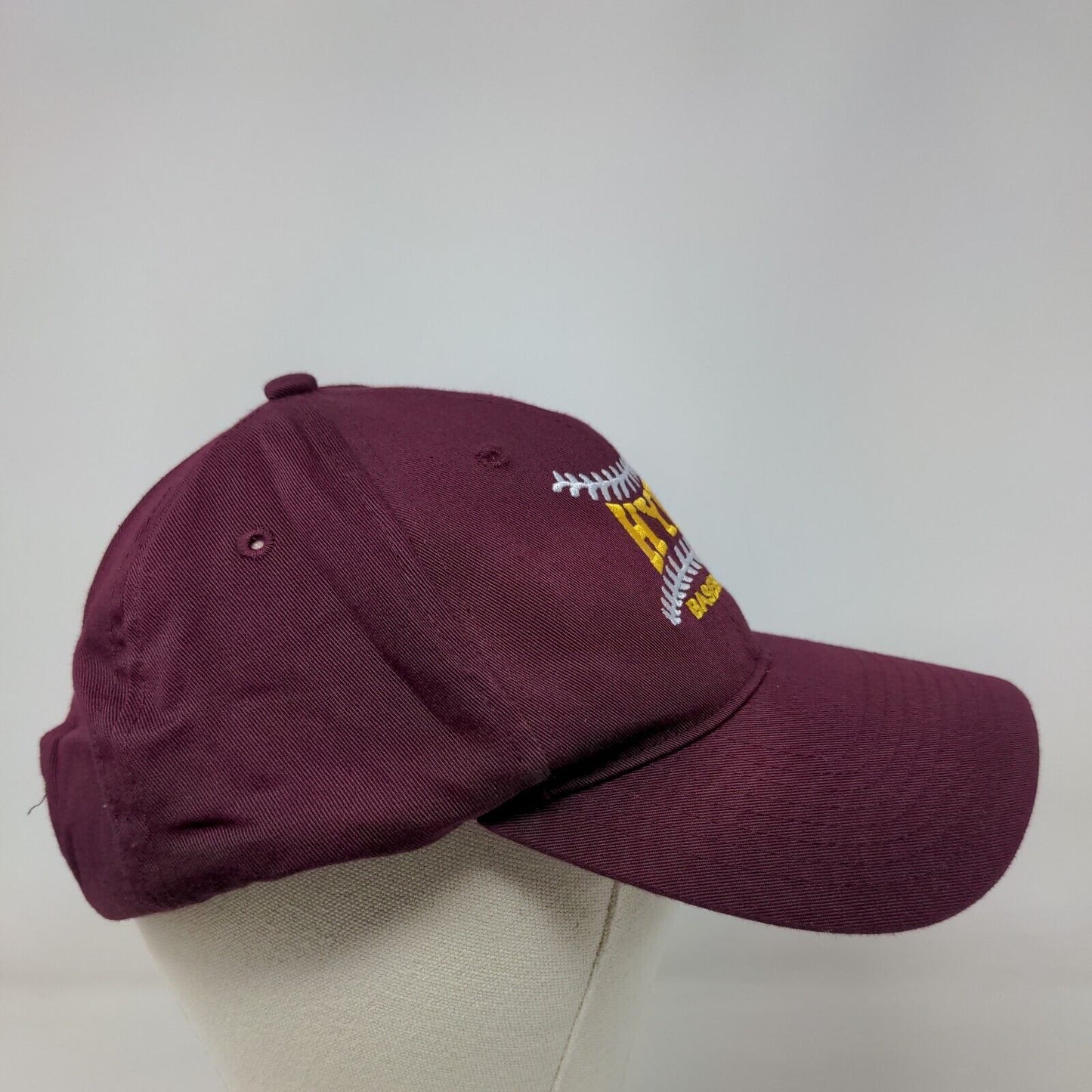 HYL Baseball Snapback Hat Red Burgundy M/L Embroidered Richardson