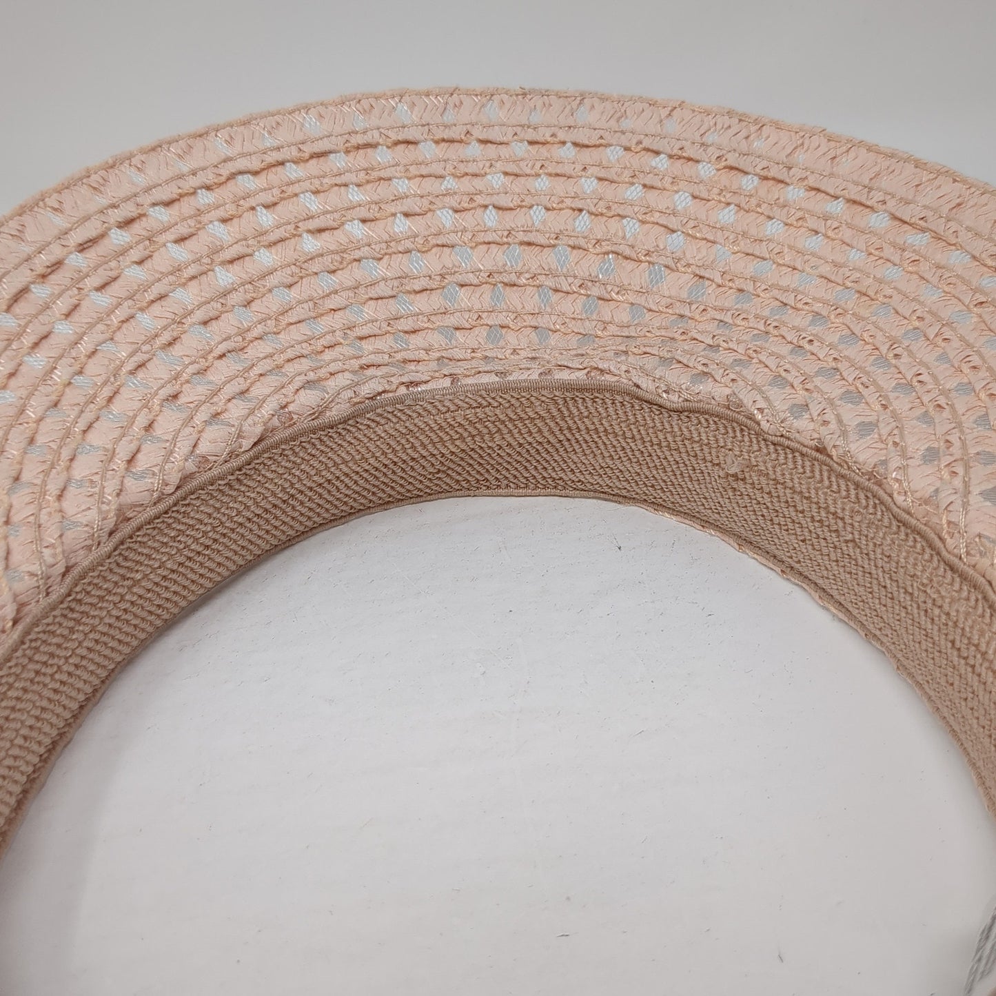 Unbranded Sun Visor Straw Hat Pink One Size Adjustable Bow Tie Lightweight