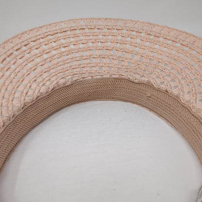 Unbranded Sun Visor Straw Hat Pink One Size Adjustable Bow Tie Lightweight