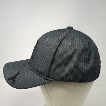Paris Pinstripe Baseball Cap Gray One Size Eiffel Tower Acrylic Slideback Hat