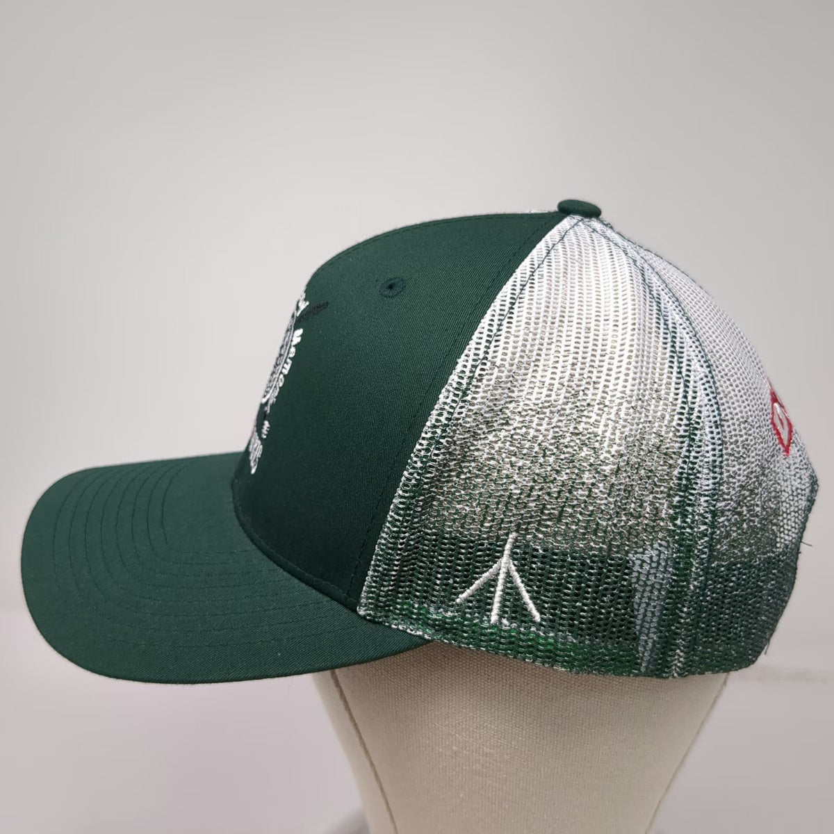 Richardson Trucker Hat Green OSFM Mesh Snapback Golf Memorial Spurs Spikes Idaho